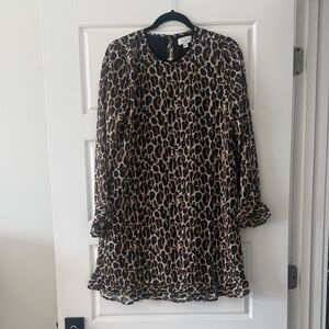Mud Pie Animal Print Shift Dress - Brown Black Cream